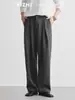 Pantalones de hombre de pierna ancha con doble pliegue, nueva colección otoño 2026, corte holgado, pierna recta, adecuados para el trabajo y el uso casual