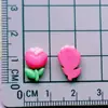 Serie Mini Rojo Rosa Oso Pata de Fresa Arte de Uñas Pinza para el Cabello Pinza de Garra Pegamento en Crema Parche DIY Accesorios de Resina