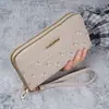 Cartera Larga para Mujer Estilo Coreano Nuevo Estampado de Moda Gran Capacidad Multifuncional Bolso de Mano con Cremallera Billetera para Monedas Portatarjetas