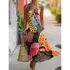 Moda Femenina Nueva Primavera/Verano Marca Independiente Europea y Americana Transfronteriza Minimalista Elegante Holgado Cuello en V Estampada Botón Diagonal Vestido Camisa G956