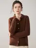 26 Novos Suéteres de Cashmere Puro para Outono e Inverno com Gola Polo Trançada, Cardigã Espesso, Blusa de Manga Longa, Tricô, Jaqueta Suéter