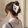 Pinza de Plátano con Textura de Lujo Estilo Coreano con Moño Floral para Mujer Versátil para Cola de Caballo Alta Mostrar Volumen del Cabello Parte Posterior de la Cabeza Pinza para el Cabello