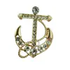 Broche Âncora com Strass Transfronteiriço Corsage para Terno Masculino Jaqueta Corta-Vento Azul Temperamento Fashion Joia