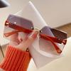 Moda Europeia e Americana Óculos de Sol Femininos Celebridade da Internet Tagarela Mesmo Estilo Sem Aro Acabamento Moda Óculos de Sol para Viagem Estilo Coreano Elegante Cool