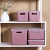 Caja de almacenamiento multifuncional de estilo japonés, cesta para ropa del hogar con tapa, para escritorio, artículos diversos, aperitivos y juguetes.