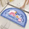 Alfombra de baño de felpa sintética, engrosada y con temática de dibujos animados para uso doméstico, adecuada para dormitorios, absorbente, resistente a las manchas y antideslizante, ideal como felpudo para la entrada del baño