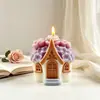 Molde de Silicona para Casa de Flores Rosa Nueva Transfronteriza de Amapola, Molde para Velas Aromáticas DIY, Suministrado Directamente de Fábrica