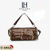 Bolsa Infantil Otoño e Invierno Nuevo Estilo Linda Gato de Encaje Bolso de Mano Cuero Aceitoso Retro de Gama Alta para Padres e Hijos Cilíndrica Bolso Cruzado