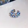 Pendientes de Clip en Forma de C con Perlas Incrustadas de Diamantes de Estilo Popular Europeo y Americano Sin Agujeros en las Orejas, Clips Retro para el Cartílago de la Oreja, Pendientes de Lujo Ligero de Nicho de Gama Alta para Mujeres