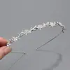 Diadema Retro Estilo Coreano Piedra Ojo de Gato Cabeza de Diamante para Mujer Pinza Fina de Aleación Diadema de Flores Hojas de Gama Alta Nicho Súper Inmortal
