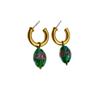 Pendientes Europeos y Americanos de Nuevo Diseño Retro con Sensación de Gota de Agua de Vidrio Coloreado Hecho a Mano Pendientes de Círculo de Verano Pendientes Elegantes para Mujer