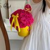 Día de San Valentín Chino Nuevo Cubo de Abrazo de Flores Piel Mate Cubo para Ramo Color Macarrón Popular Materiales de Empaque para Flores