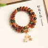 Nuevo Estilo Chino Pulsera de Doble Círculo Bodhi de Dunhuang Exquisita de Estilo Nacional Cuentas de Manzana Pulsera Giratoria de Descompresión para Jugar Mujeres Al por Mayor