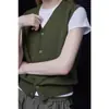 Novo modelo V-neck de malha 2026, estilo outono e inverno, cor sólida, simples e versátil, colete suéter feminino estiloso, adequado para sobreposição