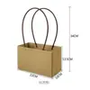 Cesta de Flores de Papel Kraft para Llevar en la Mano, Cesta Pequeña de Flores para Llevar en la Mano, Caja de Embalaje para Ramo de Flores, Caja para Arreglo Floral, Materiales Florales para DIY