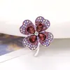 Novos Acessórios de Liga de Metal com Pedras de Cristal em Forma de Trevo de Quatro Folhas, Flores, Acessórios para Joias DIY com Cravação de Diamantes de Alta Qualidade
