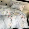 Conjunto de Roupa de Cama de Quatro Peças 100% Algodão de Alta Qualidade com Estampa Digital, Capa de Edredom Simples de Algodão Puro para Dormitório de Estudante, Conjunto de Três Peças