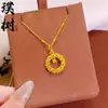 El Mismo Estilo que el de la Joyería, Colgante de Rosa Brillante para Mujer, Collar Dinámico de Rosa de Jardín, Moda de Lujo Ligero, Colgante Hueco Elegante