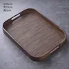 Bandeja de té de ratán macizo, bandeja de madera para hotel, bandeja rectangular de bambú para servir tazas de té estilo americano para el hogar, vintage