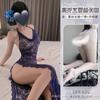 Lencería Sexy, Falda Suspensor de Halterneck de Encaje Sexy, Traje Puro Lujuria, Uniforme de Tentación, Vestido Sexy de Encaje Transparente
