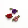 Poliéster con Flor de Rosa Hoja Adorno para el Cabello Accesorios de Lazo Decoración Artesanal Flor Pequeña Adorno para la Cabeza de Disfraz Decoración de Ropa Interior