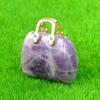 1710-Mini Bolso de Piedra de Cristal Natural Colgante de Amatista Estilo Ins Decoración de Cuarzo Rosa al por Mayor Creativo