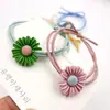 Cuerda para el pelo con cabeza de flor de margarita pequeña estilo Quan Zhilong, cuerda para el pelo con corazón de chica japonesa y coreana, anillo para el pelo de tendón de goma, dulce, todo a juego