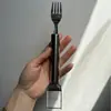 Garfo para Cortar Melancia de Cabeça Dupla em Aço Inoxidável Divisor para Cubos Garfo de Melancia Doméstico de Cozinha Cortador de Melancia de Dupla Finalidade