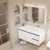 Gabinete de baño de aluminio de panal engrosado con lavabo de cerámica integrado y unidad de tocador