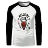 Camiseta de Manga Longa Stranger Things Clube do Fogo Stranger Things Série de TV Americana Transfronteiriça Atacado em Estoque para Primavera e Outono