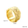 Anillo de Estrella de Ocho Puntas con Perlas de Venta Caliente Transfronterizo, Anillo Asimétrico Cóncavo y Convexo de Diseño Retro, Anillo de Acero Inoxidable para Mujer