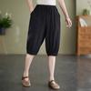 Calça Cropped de Nylon Larga Transfronteiriça Verão Solta Cor Sólida Fina Calça Saia de Perna Larga Casual Verão Retrô Tendência Literária