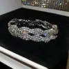Pulseira Redonda Europeia e Americana Transfronteiriça com Borla e Cravejada de Diamantes, Pulseira Minimalista Moderna de Estilo Nicho com Design Único, Joia de Mão de Nicho