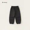 Frete Grátis Primavera e Outono Novas Calças Infantis Calças Casuais para Meninos Calças Longas Versáteis Cor Sólida Calças Jogger Calças Cargo para Meninos