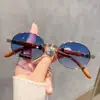 Nuevas Gafas de Sol Retro Transfronterizas con Imitación de Madera, Gafas de Sol Ovaladas de Moda Europeas y Americanas, Gafas de Sol de Alta Gama de Moda Anti-UV