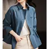 Gabardina corta de trabajo texturizada, chaqueta corta entallada a la cintura para mujer, moda 2026, estilo coreano fluido, ropa para mujeres petite