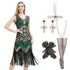 Amazon 1920S Vestido de Noche Gatsby Retro Europeo y Americano con Borlas Tallas Grandes Cuello en V