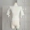 Suéter de punto de cuello alto de Lyocell para mujer, color liso, adelgazante