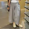 Pantalones Grises de Papel Fino de Secado Rápido de Pierna Ancha 2026 Verano Ligeros Cómodos Estilo Japonés Ins Estilo Perezoso Casual