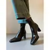 Botas de Tacón Grueso Retro Francés Chuyuji para Mujer 2026 Nuevo Otoño Invierno Negras Silenciosas de Tacón Alto para el Trabajo Botines