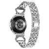 Adecuado para Samsung Galaxy Watch7 Correa de reloj de metal con incrustaciones de diamantes de cinco filas y cinco cuentas de cuerno Watch5/6