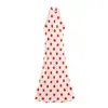 Ropa Europea y Americana Transfronteriza para Mujer Za Aliexpress Venta Caliente Verano Sencillo y Elegante Vestido de Lunares con Cuellohalter