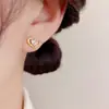 Conjunto de brincos de três peças em zircônia em formato de coração, moda coreana e japonesa requintada, luxo leve, elegante, simples, versátil, de alta qualidade, brincos super brilhantes