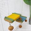 Perico hámster mascota plataforma plataforma tabla piña plataforma de mordida totoro ardilla plataforma de salto cuerda de cáñamo estación creativa tablero jaula de pájaros