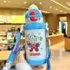 Taza térmica infantil Snoopy para niñas, taza con pajita de acero inoxidable grado alimenticio 316, portátil para uso escolar, vaso de agua especial para estudiantes de primaria