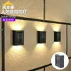 Luzes de Iluminação LED Solares Que Iluminam para Cima e para Baixo, Decoração de Paisagismo para Cercas, Luzes de Parede com Sensor, Luzes para Pátio, Jardim e Gramado