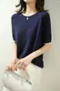 26 Novas Camisetas de Tricô de Algodão Tencel Estilo Verão para Mulheres com Abacaxi, Manga Curta, Caimento Solto, Emagrecimento, Elegante, Versátil