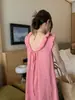 Vestido de tirantes elegante coreano de verano, femenino, sencillo, adelgazante, para ir al trabajo, juvenil, versátil, con volantes, de longitud media