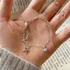 Minimalista Coreano Água-Marinha Prata Esterlina 925 Coleção Pulseira de Pérola Feminina Prata Quebrada Pulseira Feita à Mão Nicho Moda Versátil
