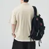 Roupas Masculinas Shanggu 2026 Verão Novo Estilo Japonês Tendência Casual Camisa Polo Corte Solto Bordada Versátil Manga Curta Modelo Masculino